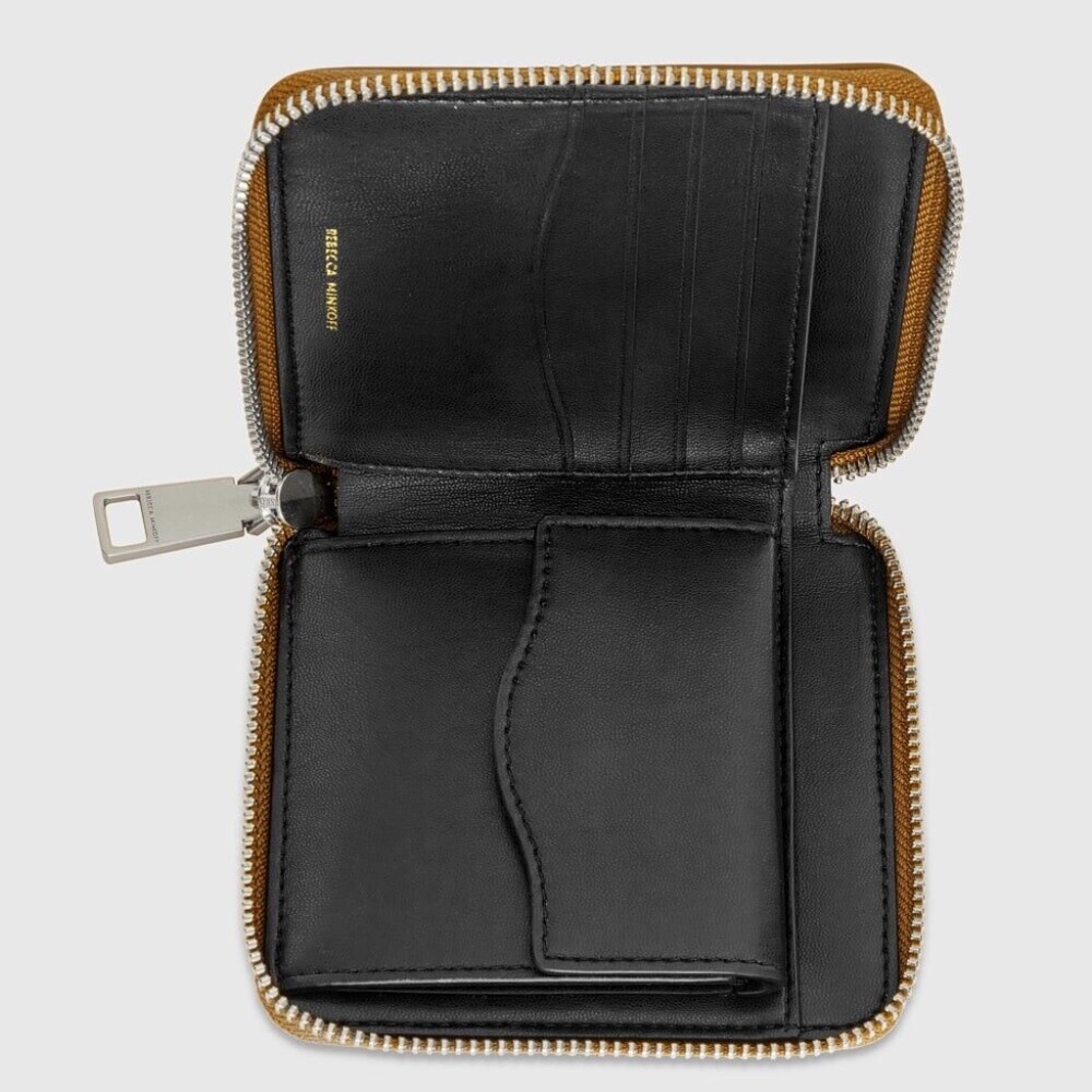 Rebecca Minkoff Jett Square Zip Wallet Ambra Yellow NWT - Picture 2 of 2